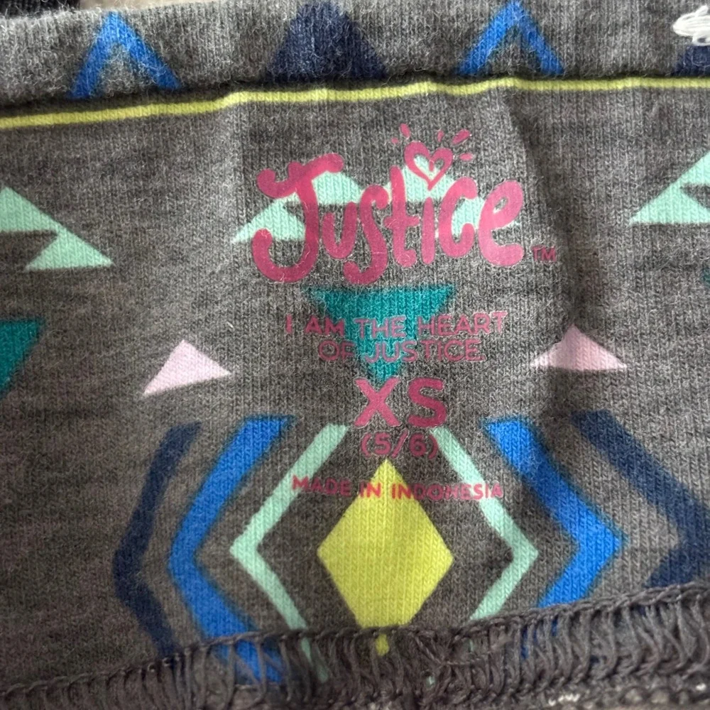 Justice Girls Leggings Lot of 5 Size XS 5/6 Camo Leopard Aztec Tropical Grey
